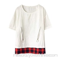 NRUTUP Men's Baggy Cotton Linen SOID Color Short Sleeve Retro T Shirts Tops Blouse White B07QGCGHYG